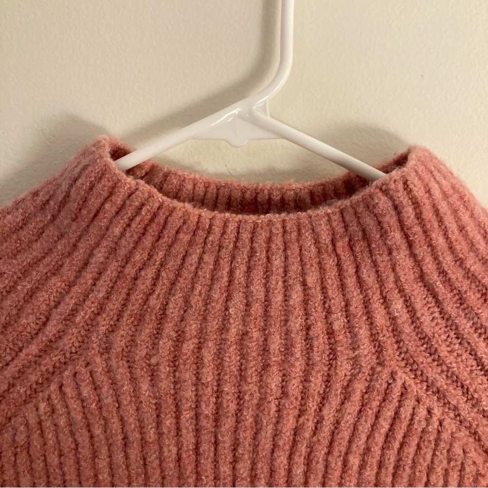 Madewell Dusty Rose Ribbed Mockneck Sweater - Picture 4 of 6